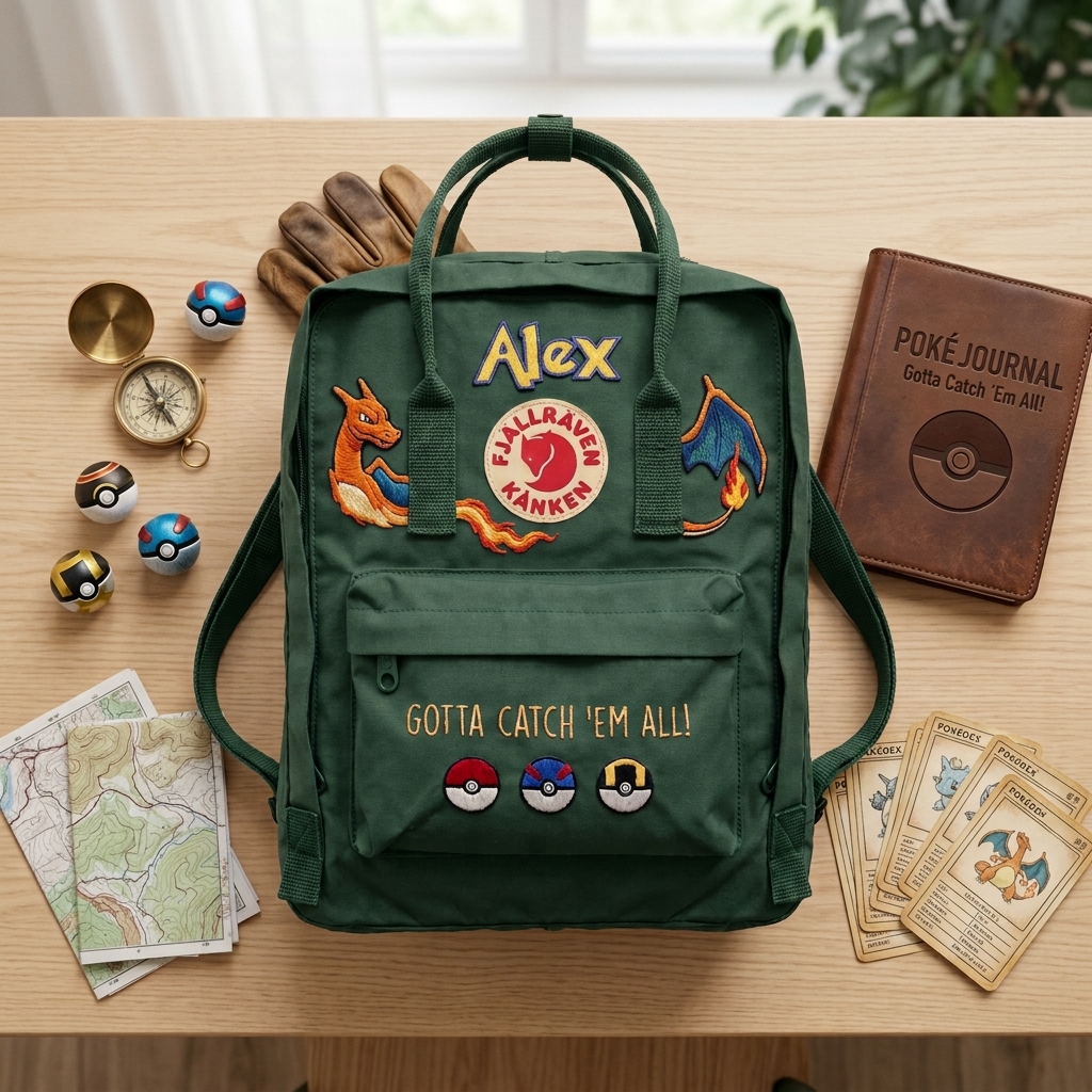 Pokemon Fjallraven Kanken Hand-Embroidered Backpack - Image 5