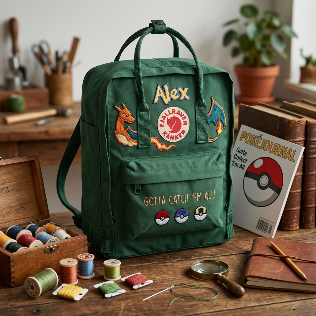 Pokemon Fjallraven Kanken Hand-Embroidered Backpack - Image 3