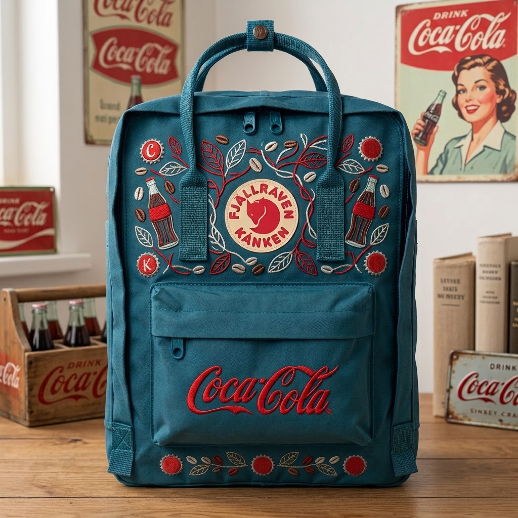 Coca-cola Fjallraven Kanken Hand-Embroidered Backpack - Image 3
