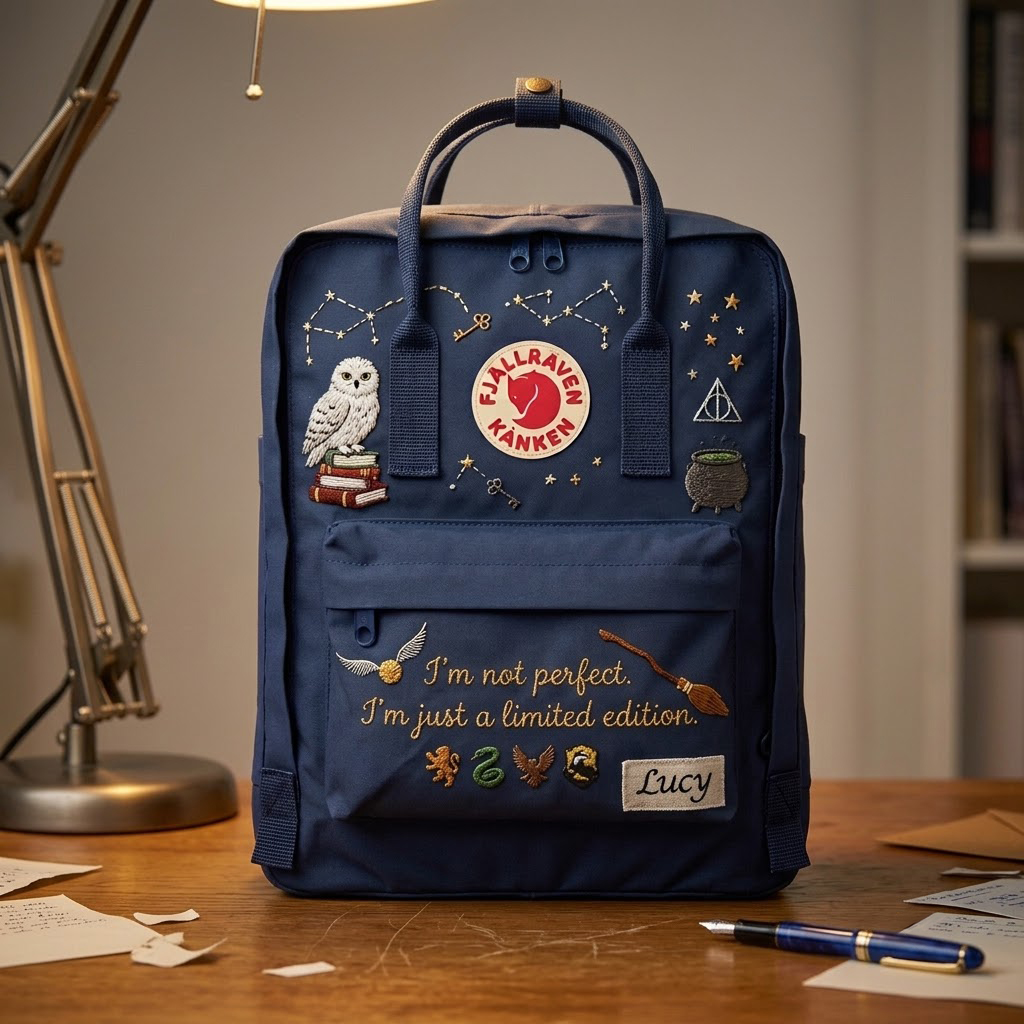 Harry Potter Fjallraven Kanken Hand-Embroidered Backpack - Image 6