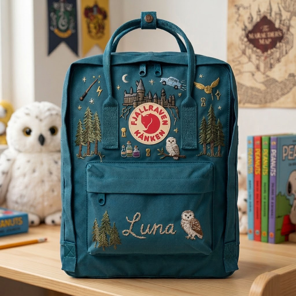 Harry Potter Fjallraven Kanken Hand-Embroidered Backpack - Image 6