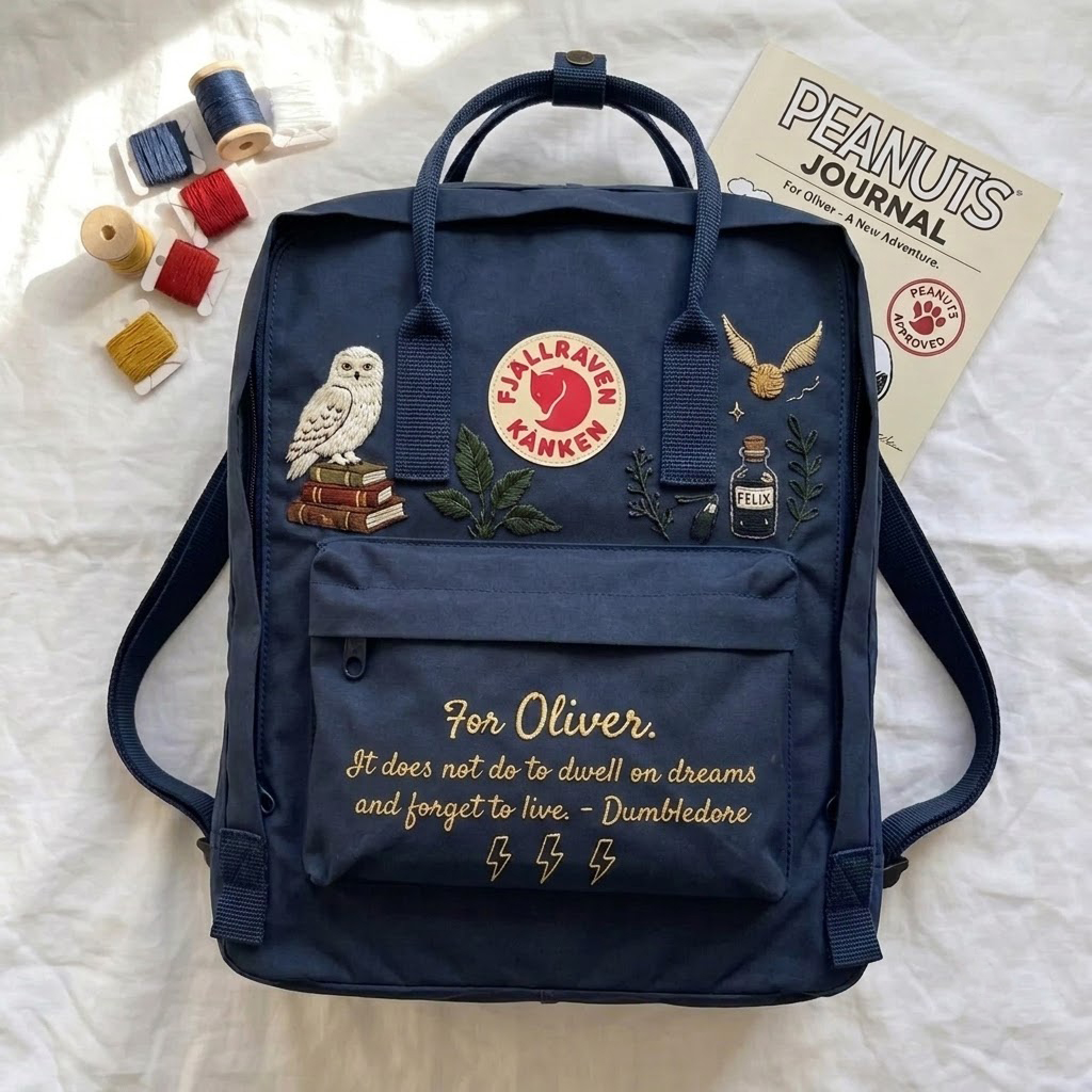 Harry Potter Fjallraven Kanken Hand-Embroidered Backpack - Image 6