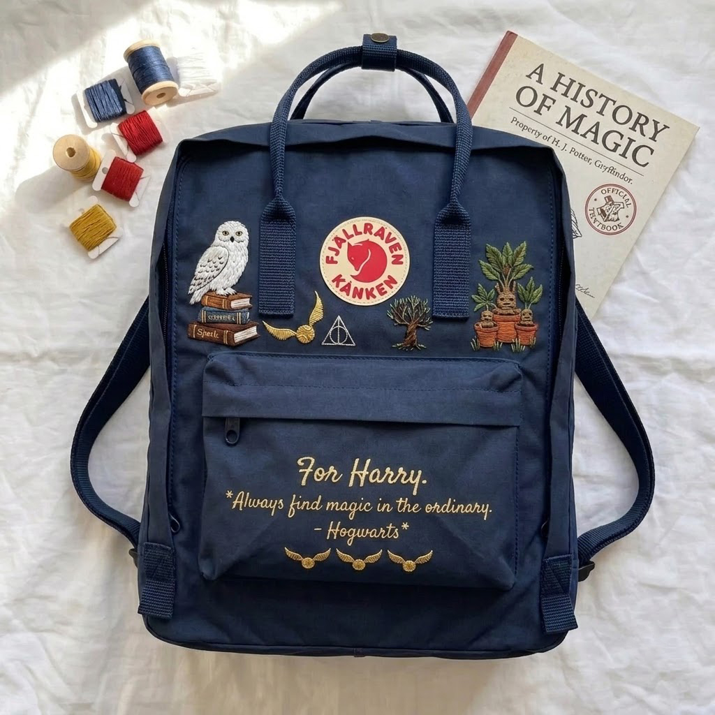 Harry Potter Fjallraven Kanken Hand-Embroidered Backpack - Image 3