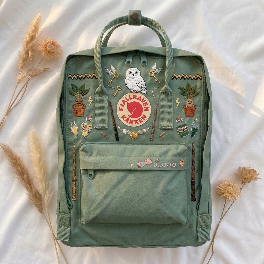 Harry Potter Fjallraven Kanken Hand-Embroidered Backpack - Image 3