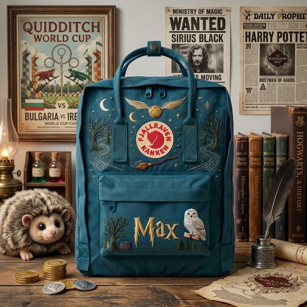 Harry Potter Fjallraven Kanken Hand-Embroidered Backpack