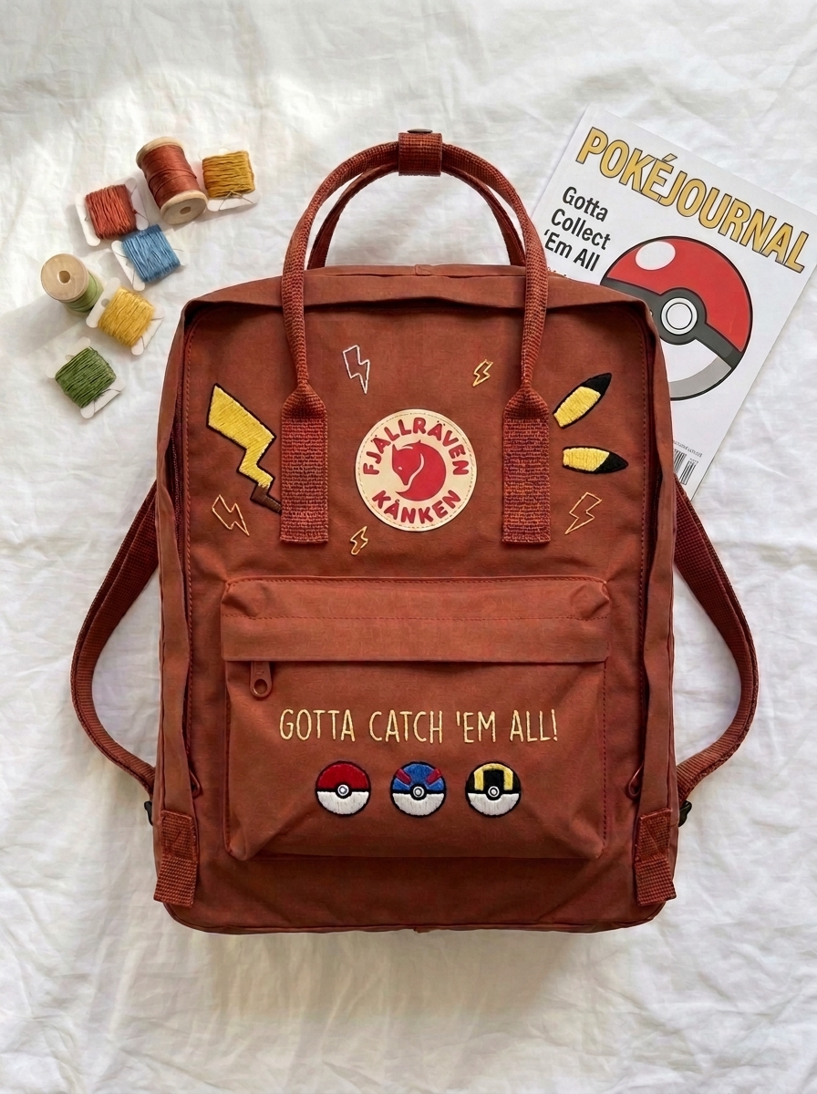Pokemon Fjallraven Kanken Hand-Embroidered Backpack - Image 3