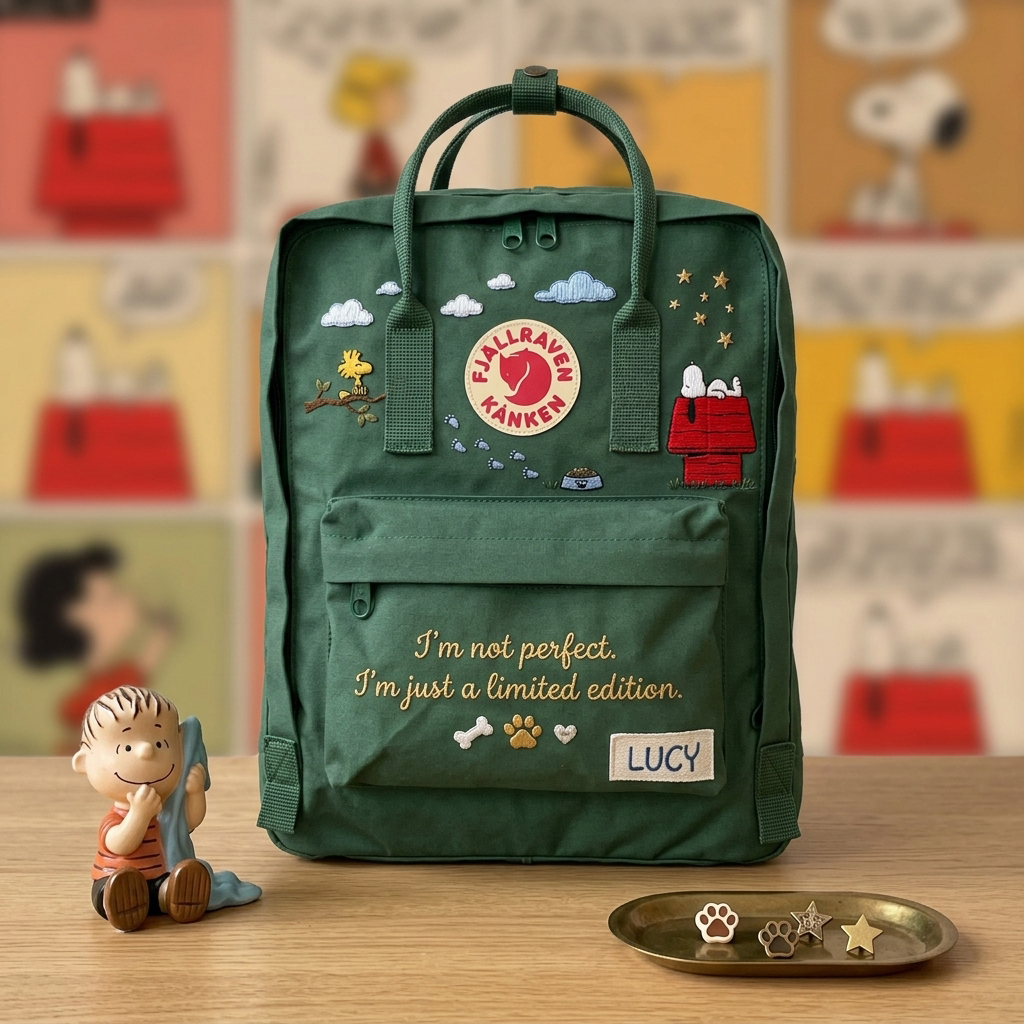 Snoopy Fjallraven Kanken Hand-Embroidered Backpack - Image 4