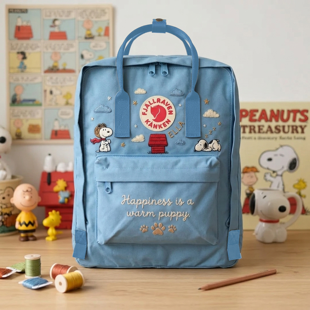Snoopy Fjallraven Kanken Hand-Embroidered Backpack - Image 3
