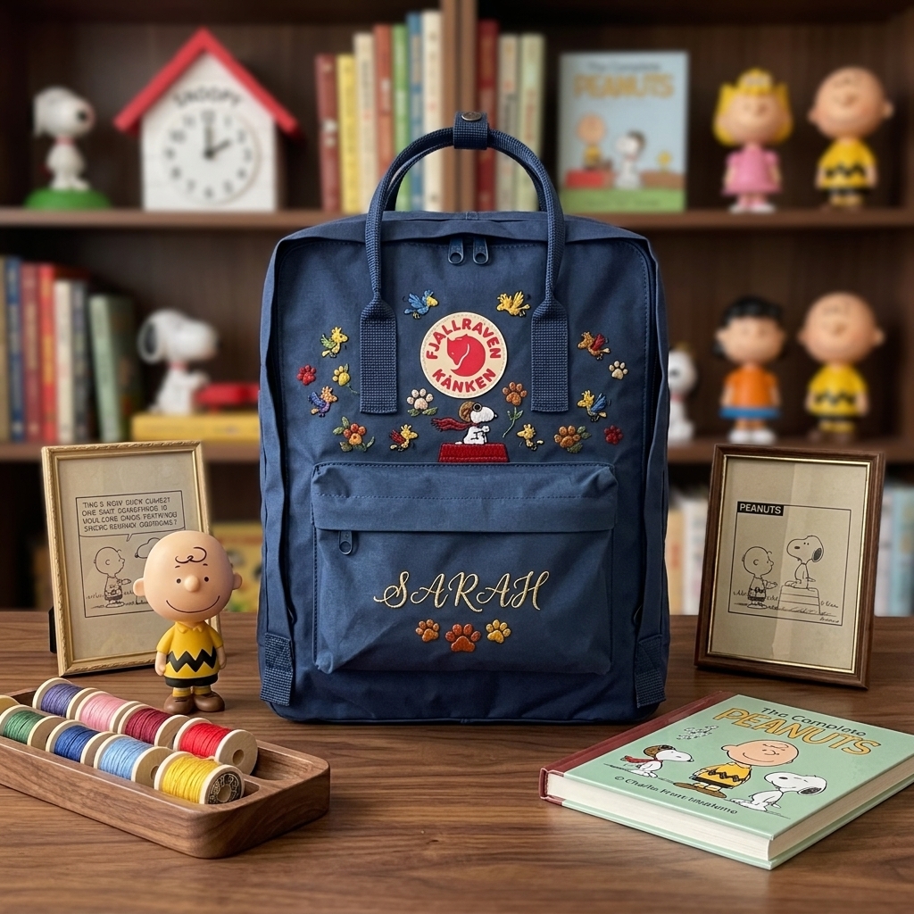 Snoopy Fjallraven Kanken Hand-Embroidered Backpack - Image 5