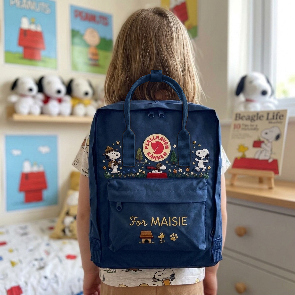 Snoopy Fjallraven Kanken Hand-Embroidered Backpack - Image 6