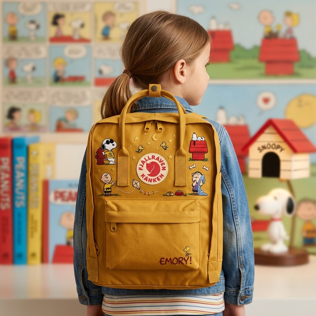 Snoopy Fjallraven Kanken Hand-Embroidered Backpack - Image 5