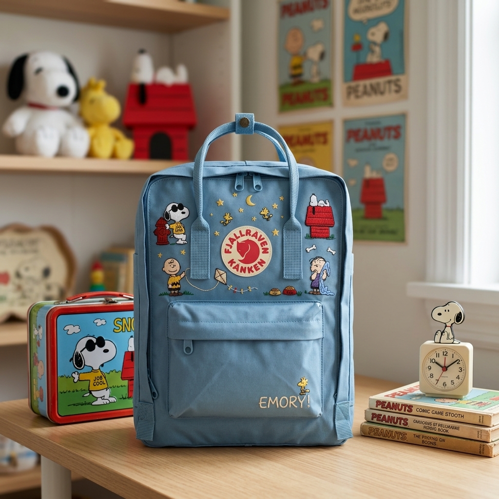 Snoopy Fjallraven Kanken Hand-Embroidered Backpack - Image 4