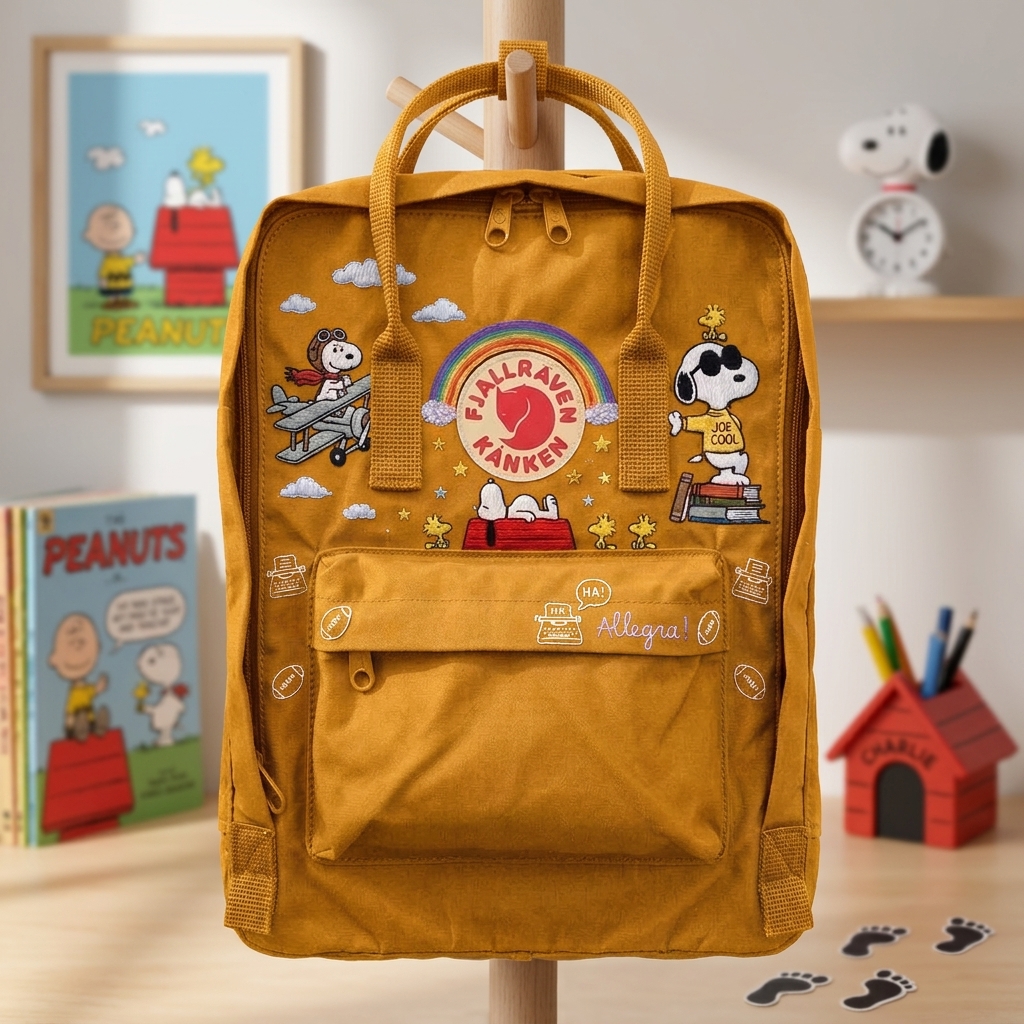 Snoopy Fjallraven Kanken Hand-Embroidered Backpack - Image 5