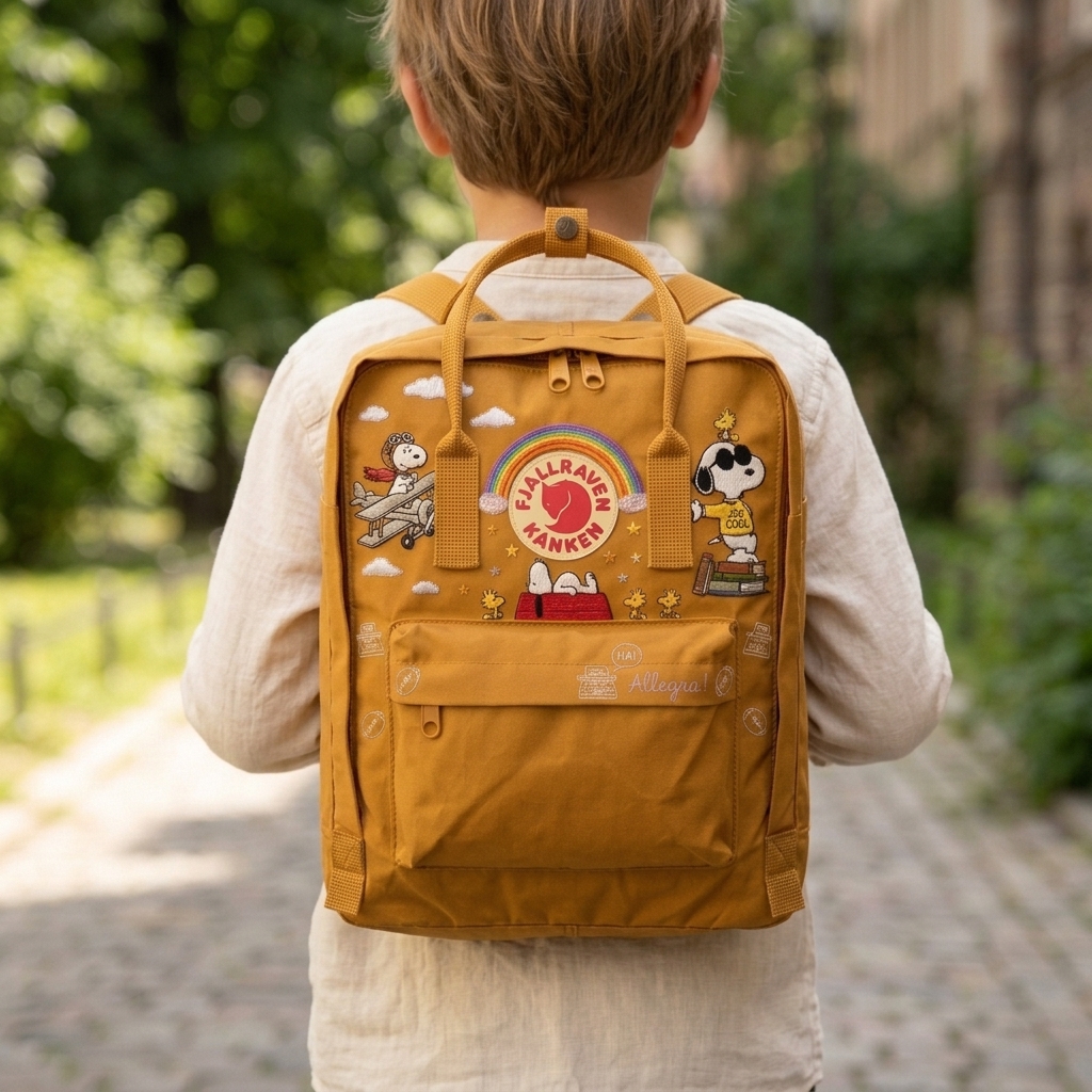 Snoopy Fjallraven Kanken Hand-Embroidered Backpack - Image 3