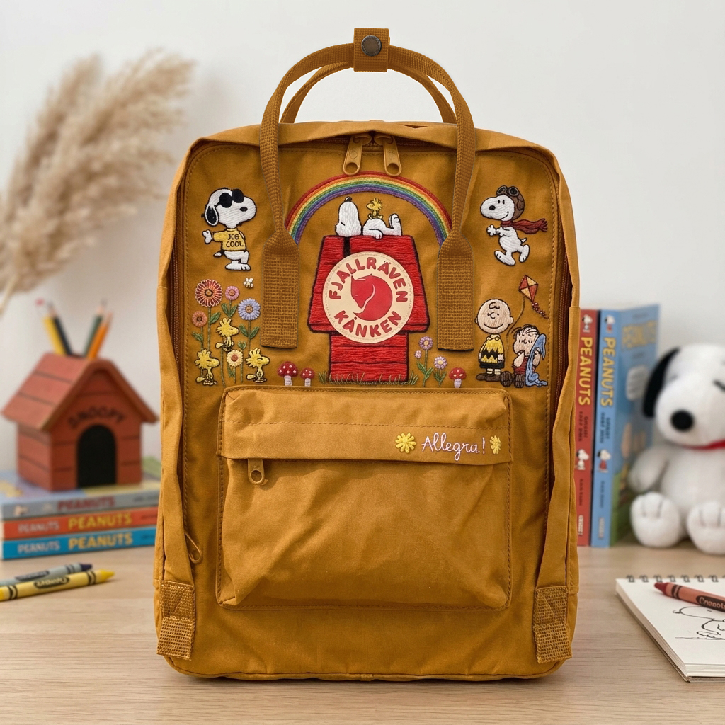 Snoopy Fjallraven Kanken Hand-Embroidered Backpack - Image 5