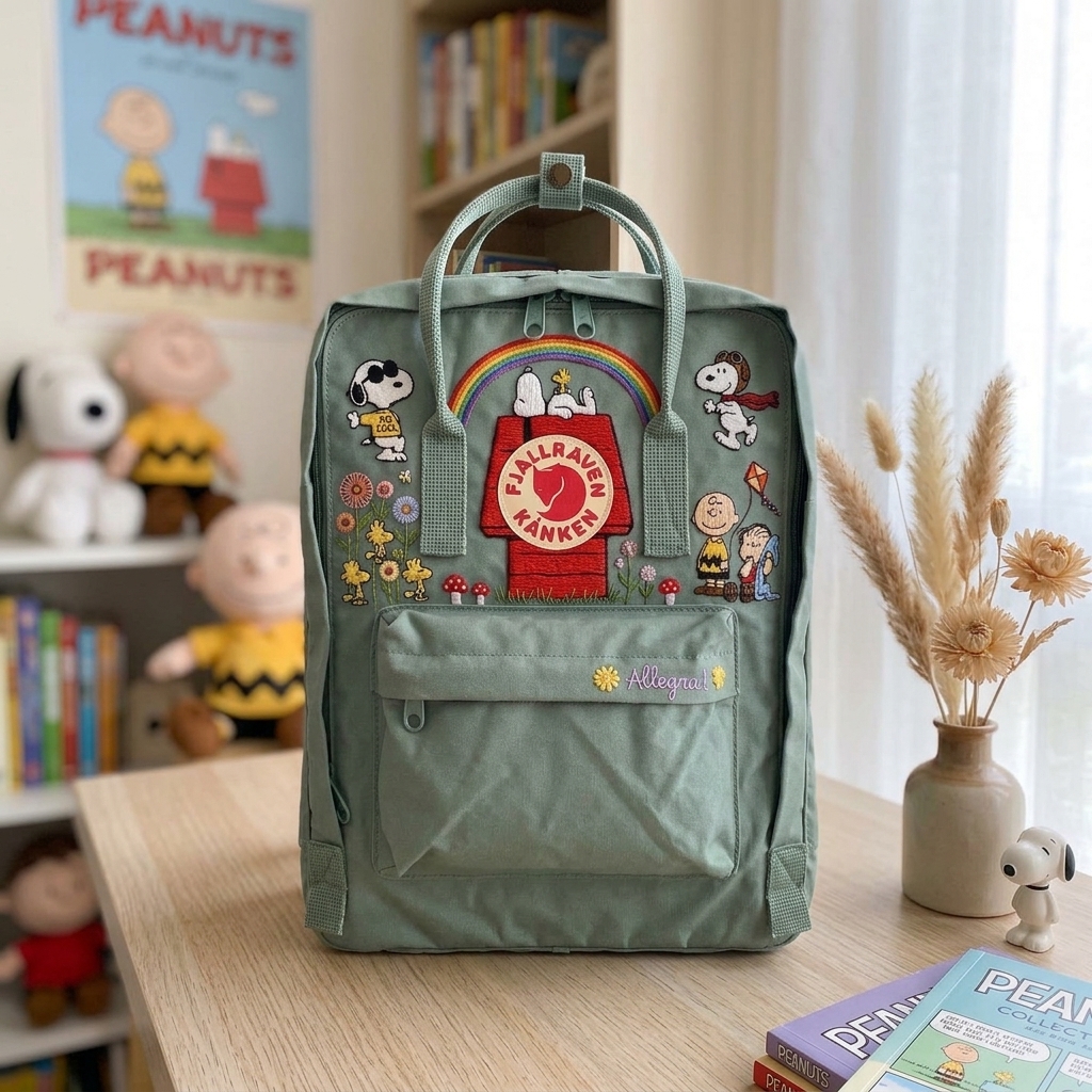 Snoopy Fjallraven Kanken Hand-Embroidered Backpack - Image 4