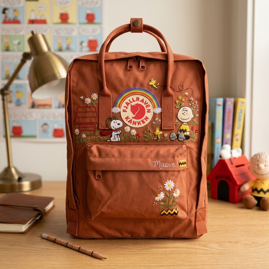 Snoopy Fjallraven Kanken Hand-Embroidered Backpack - Image 4