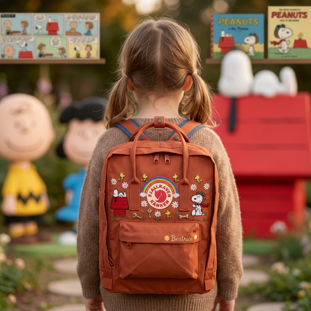 Snoopy Fjallraven Kanken Hand-Embroidered Backpack - Image 4