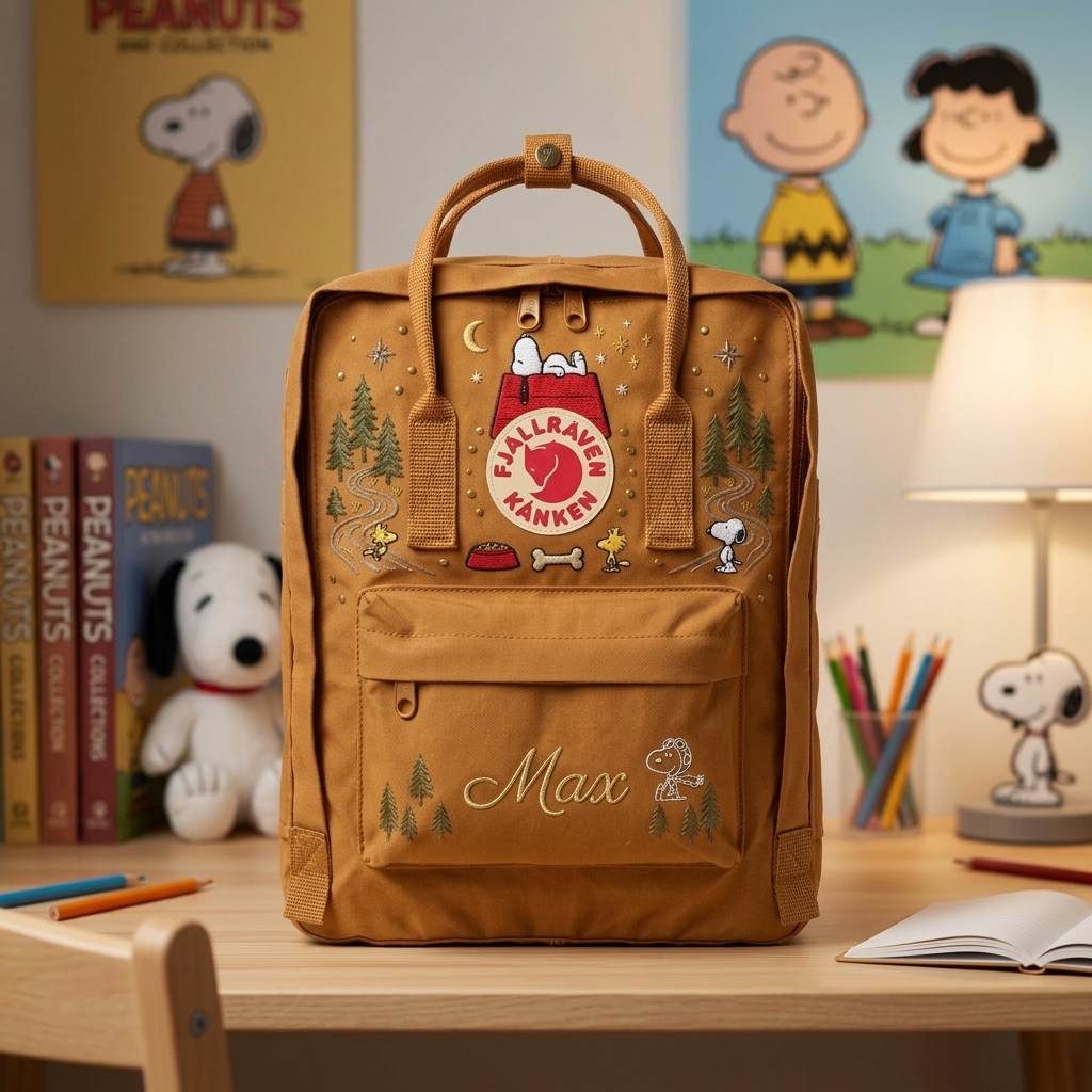 Snoopy Fjallraven Kanken Hand-Embroidered Backpack - Image 4