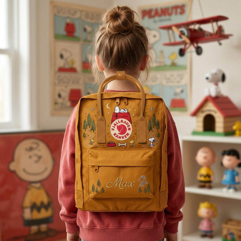 Snoopy Fjallraven Kanken Hand-Embroidered Backpack - Image 5