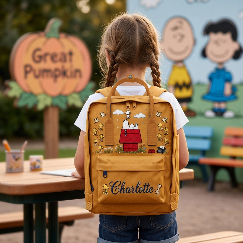 Snoopy Fjallraven Kanken Hand-Embroidered Backpack - Image 4