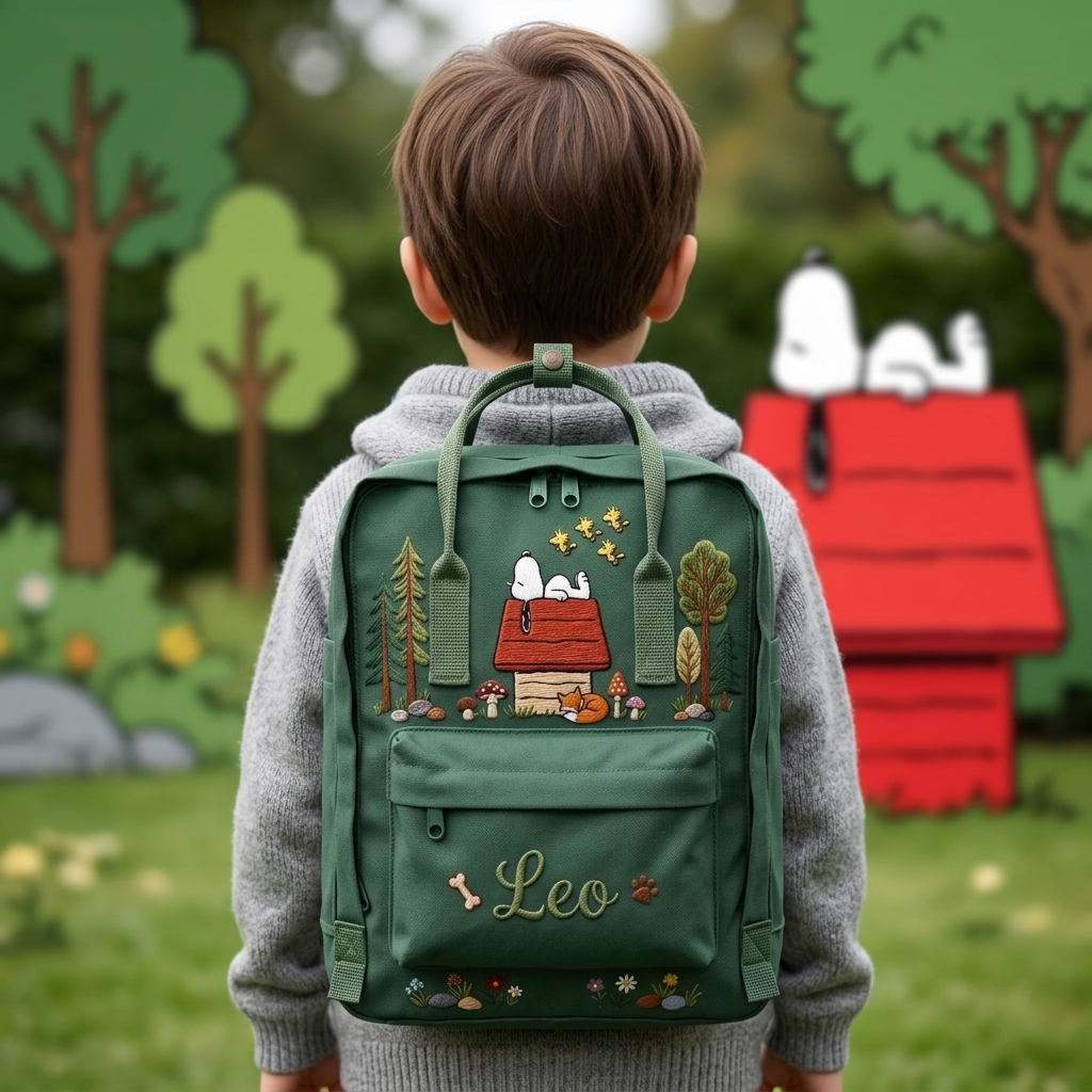 Snoopy Fjallraven Kanken Hand-Embroidered Backpack - Image 4