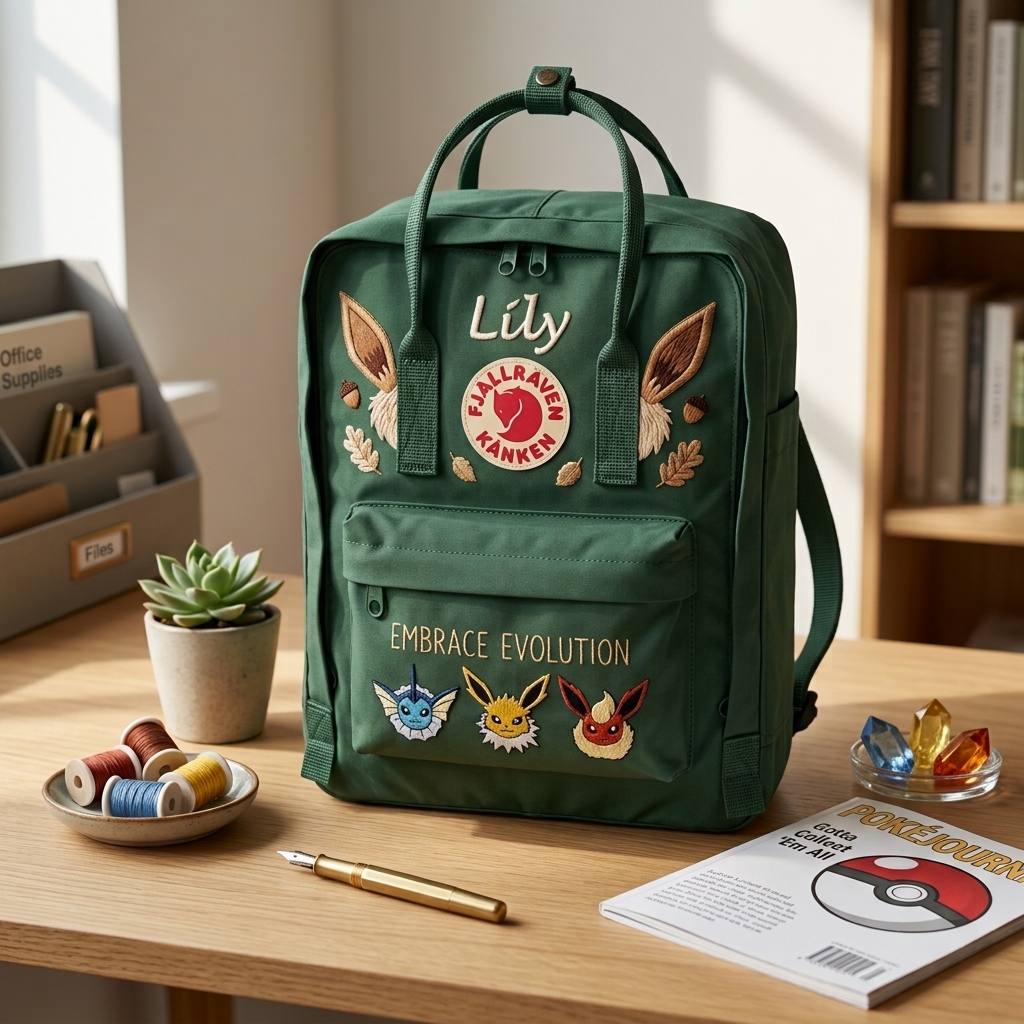 Pokemon Fjallraven Kanken Hand-Embroidered Backpack - Image 5