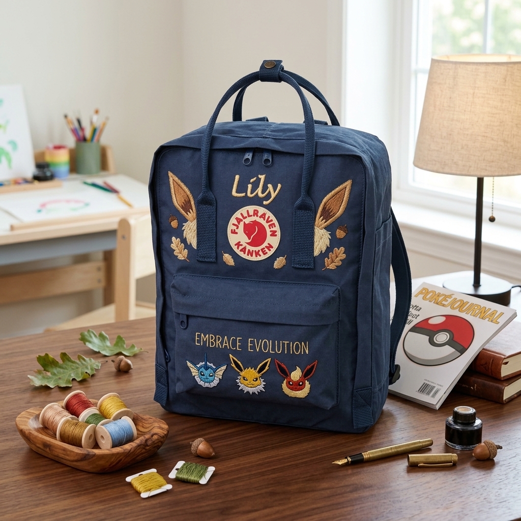 Pokemon Fjallraven Kanken Hand-Embroidered Backpack - Image 4