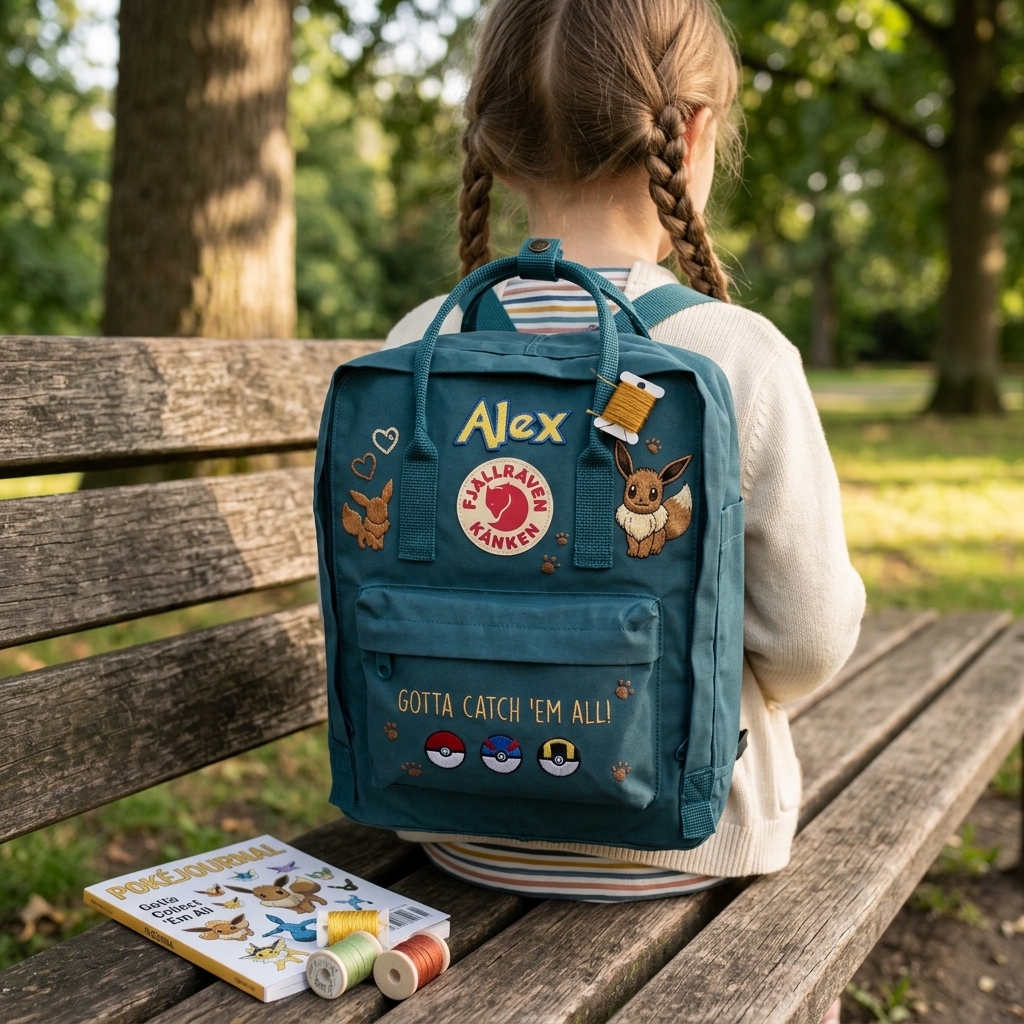 Pokemon Fjallraven Kanken Hand-Embroidered Backpack - Image 4