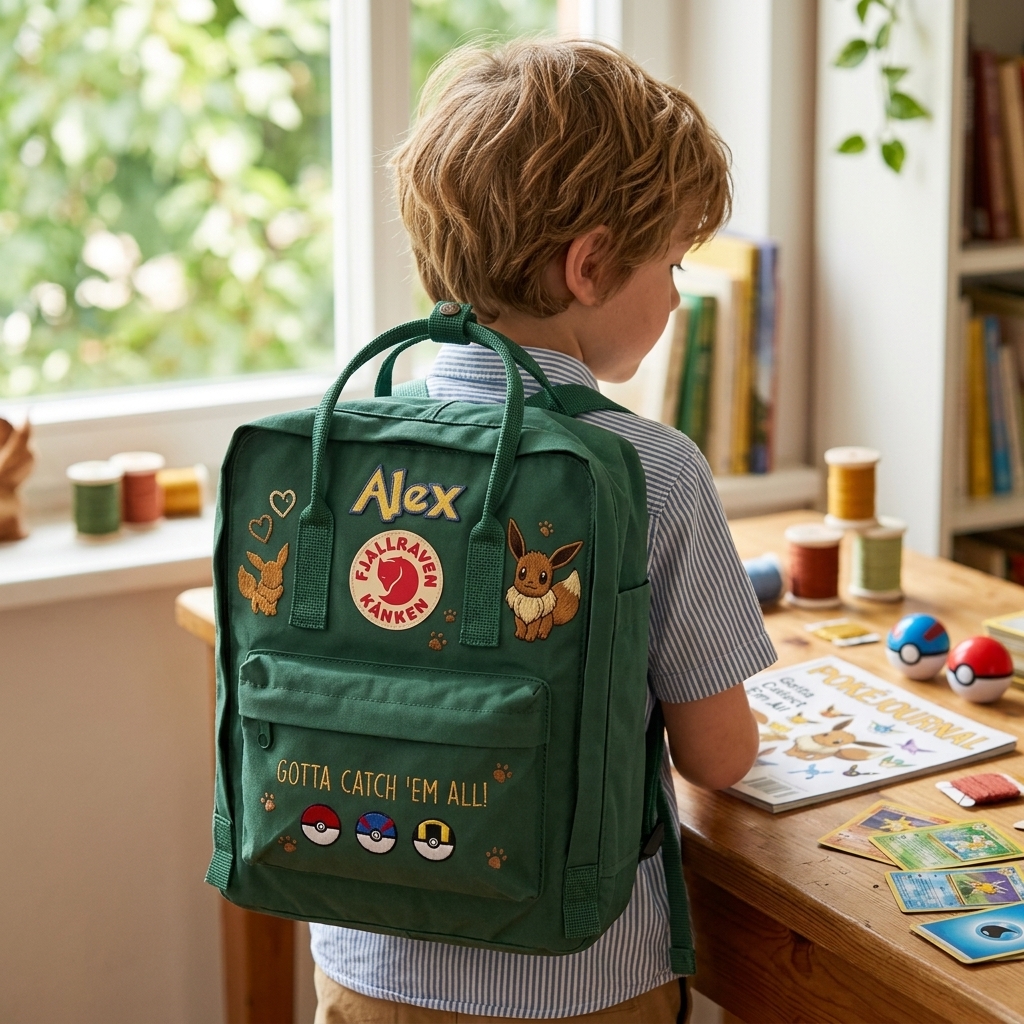 Pokemon Fjallraven Kanken Hand-Embroidered Backpack - Image 3