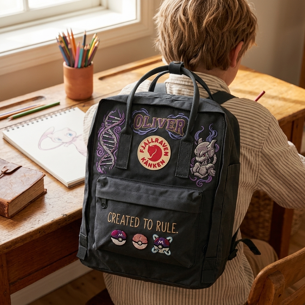Pokemon Fjallraven Kanken Hand-Embroidered Backpack - Image 4