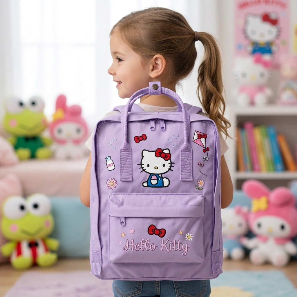 Hello Kitty Fjallraven Kanken Hand-Embroidered Backpack - Image 6