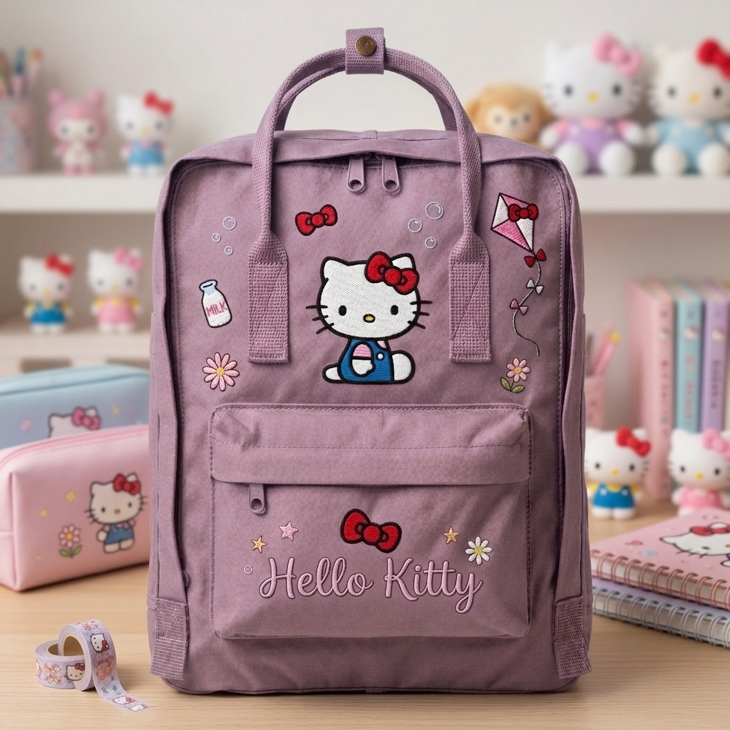Hello Kitty Fjallraven Kanken Hand-Embroidered Backpack - Image 5