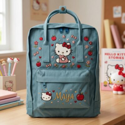 Hello Kitty Fjallraven Kanken Hand-Embroidered Backpack
