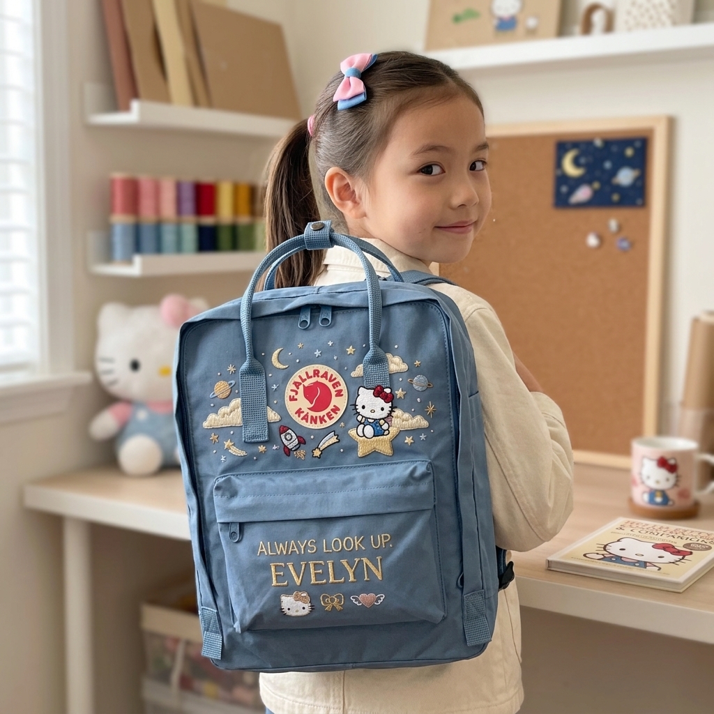 Hello Kitty Fjallraven Kanken Hand-Embroidered Backpack - Image 6