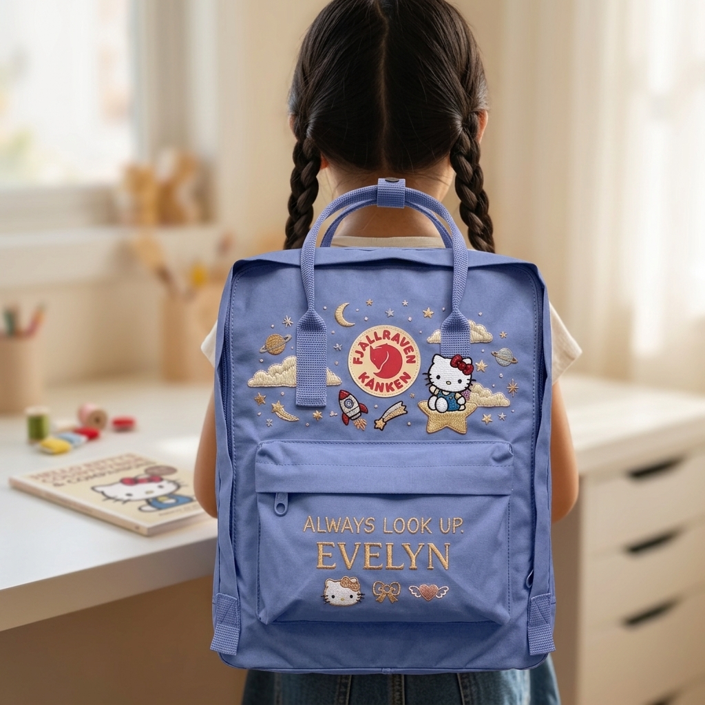 Hello Kitty Fjallraven Kanken Hand-Embroidered Backpack - Image 5
