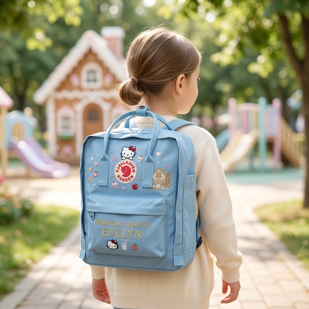 Hello Kitty Fjallraven Kanken Hand-Embroidered Backpack - Image 7