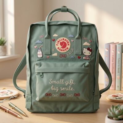 Hello Kitty Fjallraven Kanken Hand-Embroidered Backpack