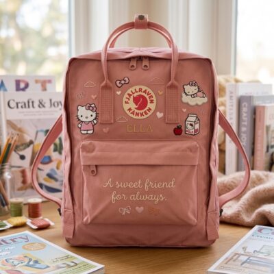 Hello Kitty Fjallraven Kanken Hand-Embroidered Backpack