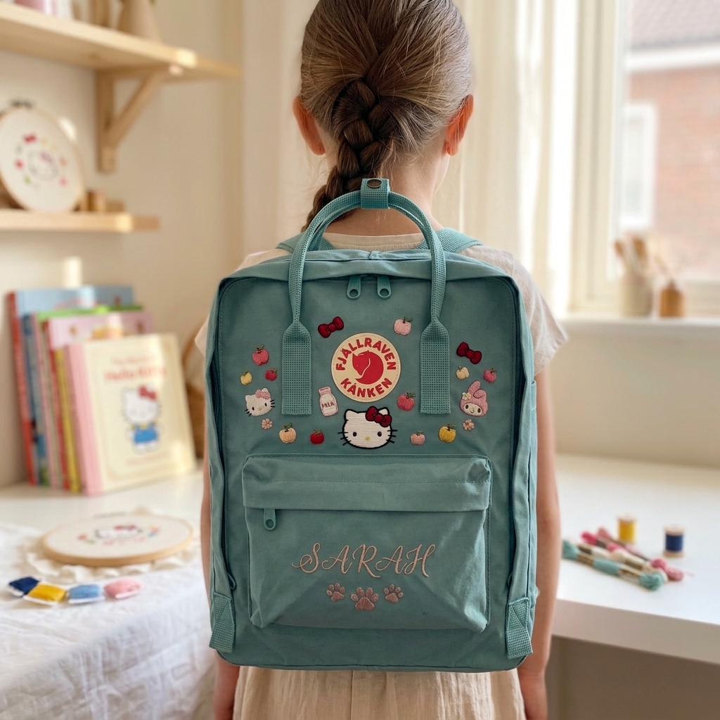 Hello Kitty Fjallraven Kanken Hand-Embroidered Backpack - Image 6