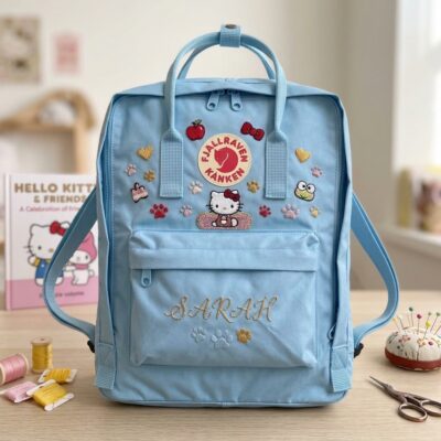 Hello Kitty Fjallraven Kanken Hand-Embroidered Backpack