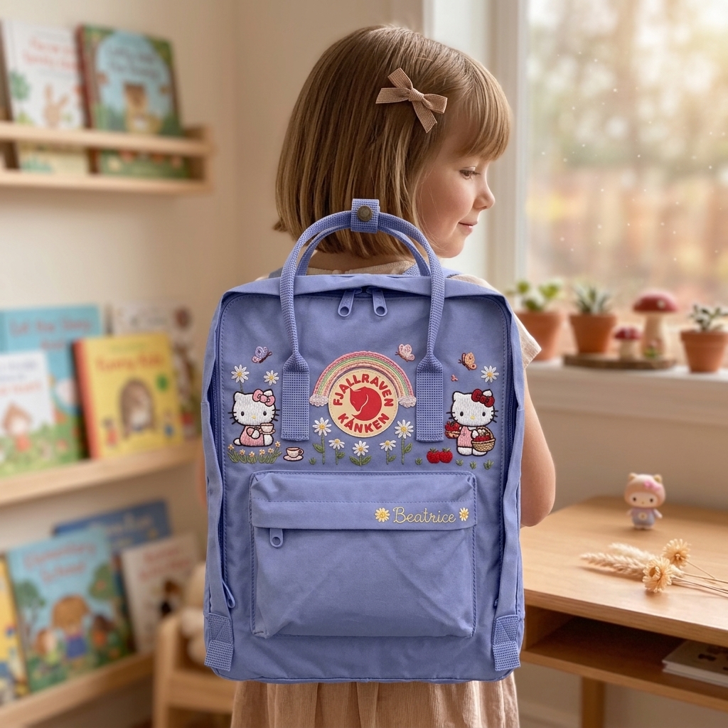 Hello Kitty Fjallraven Kanken Hand-Embroidered Backpack - Image 5