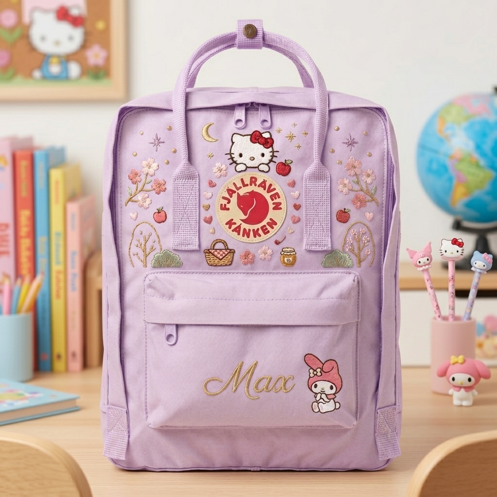 Hello Kitty Fjallraven Kanken Hand-Embroidered Backpack - Image 5