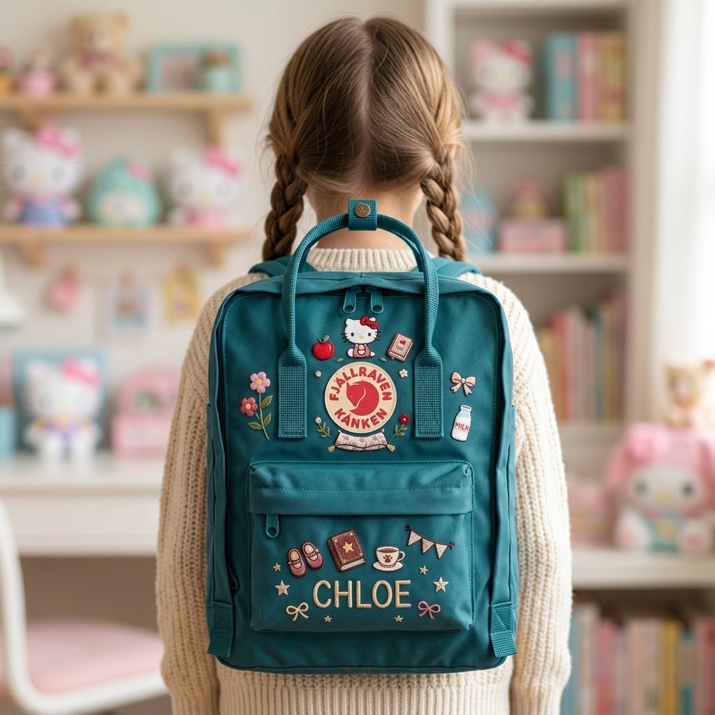 Hello Kitty Fjallraven Kanken Hand-Embroidered Backpack - Image 5
