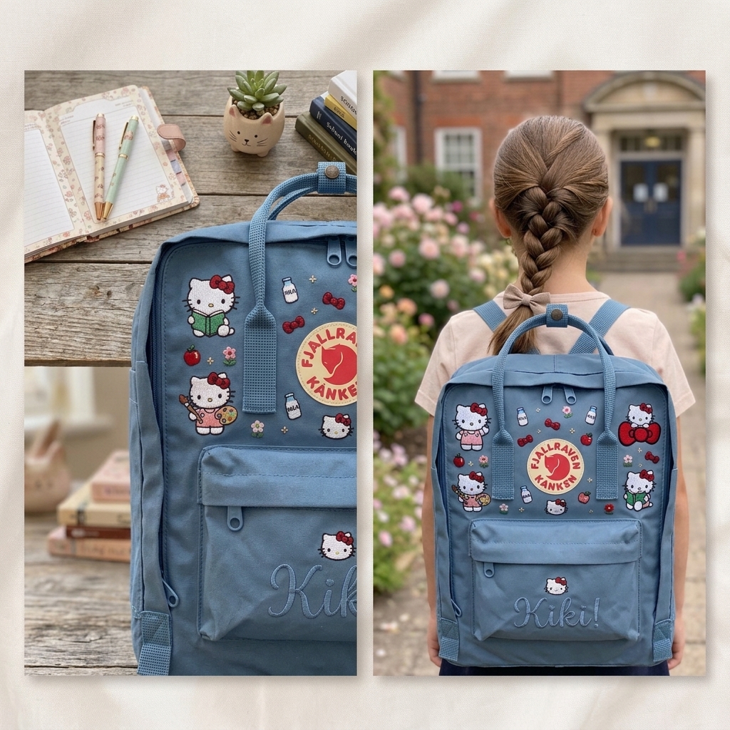 Hello Kitty Fjallraven Kanken Hand-Embroidered Backpack - Image 5