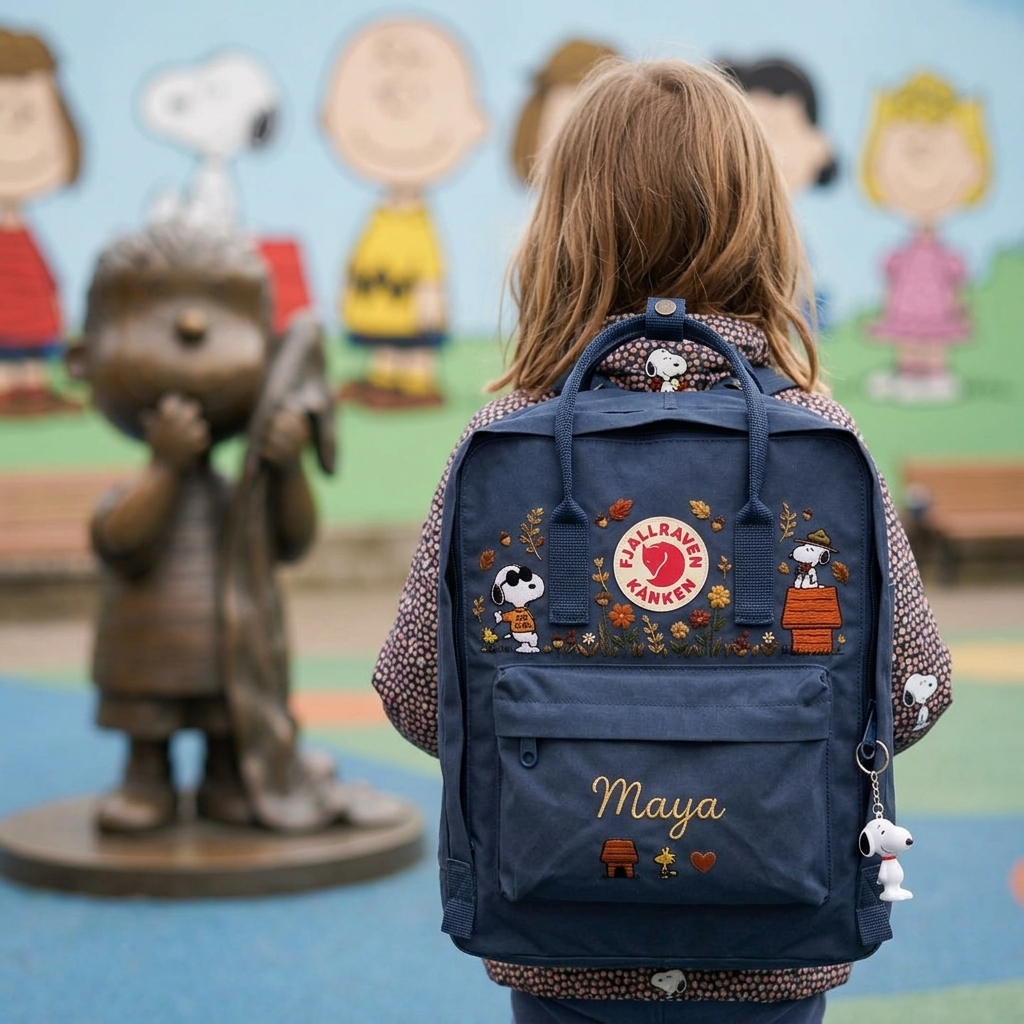 Snoopy Fjallraven Kanken Hand-Embroidered Backpack - Image 5