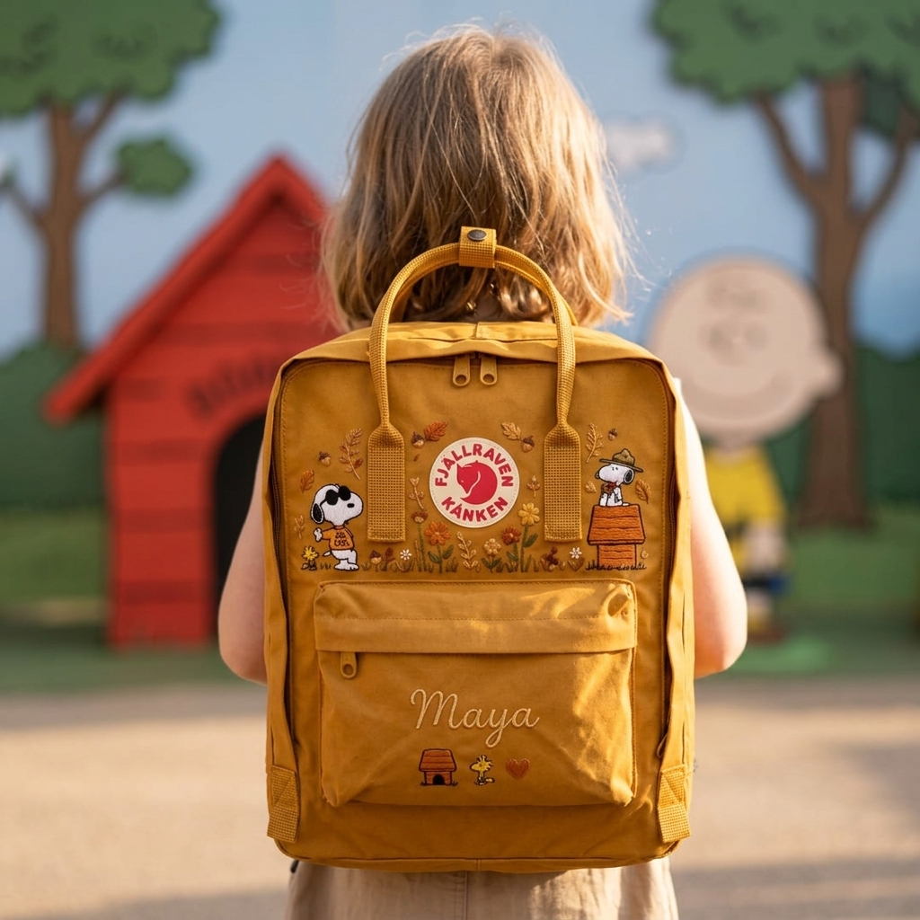 Snoopy Fjallraven Kanken Hand-Embroidered Backpack - Image 4