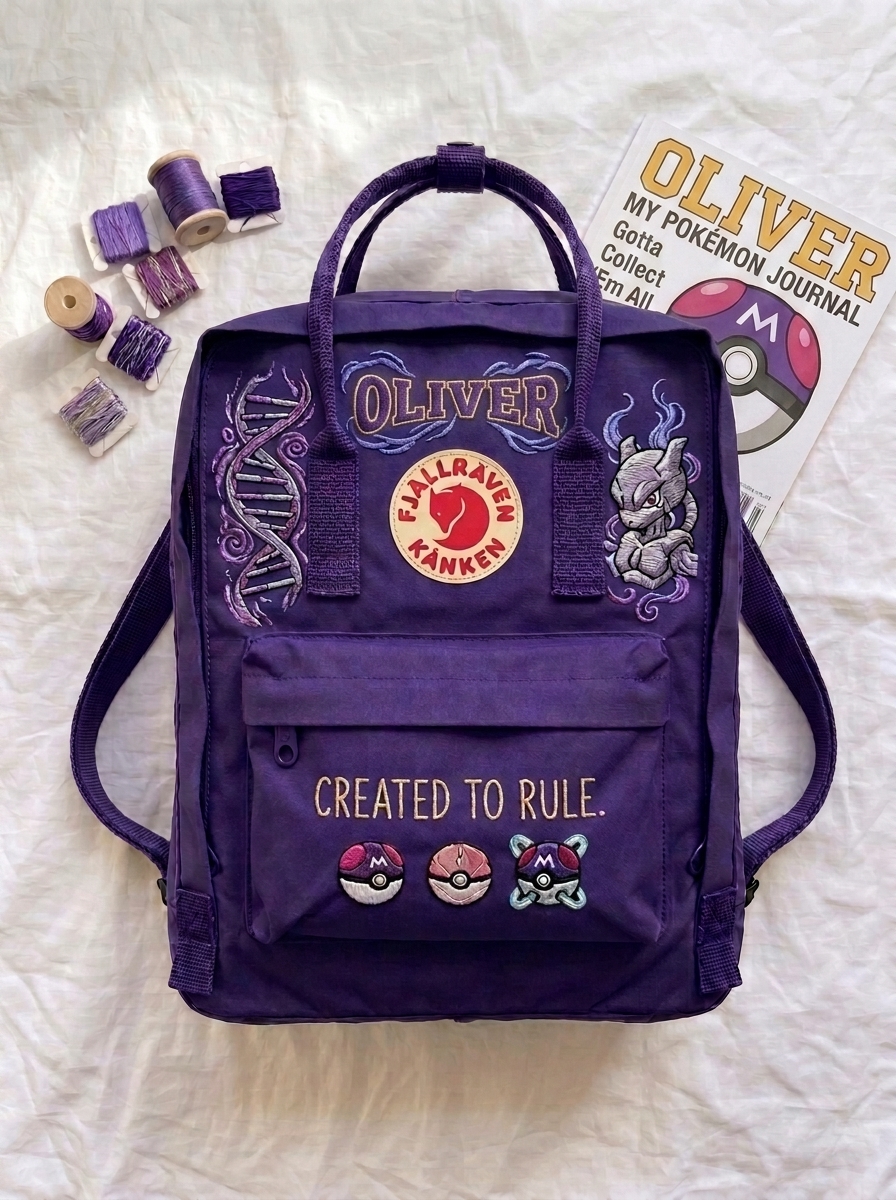 Pokemon Fjallraven Kanken Hand-Embroidered Backpack