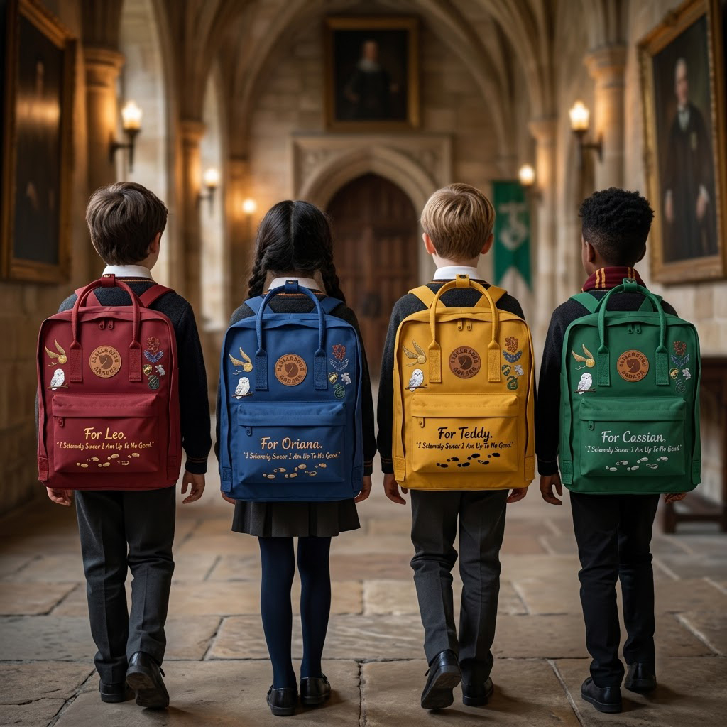 Harry Potter Fjallraven Kanken Hand-Embroidered Backpack - Image 6
