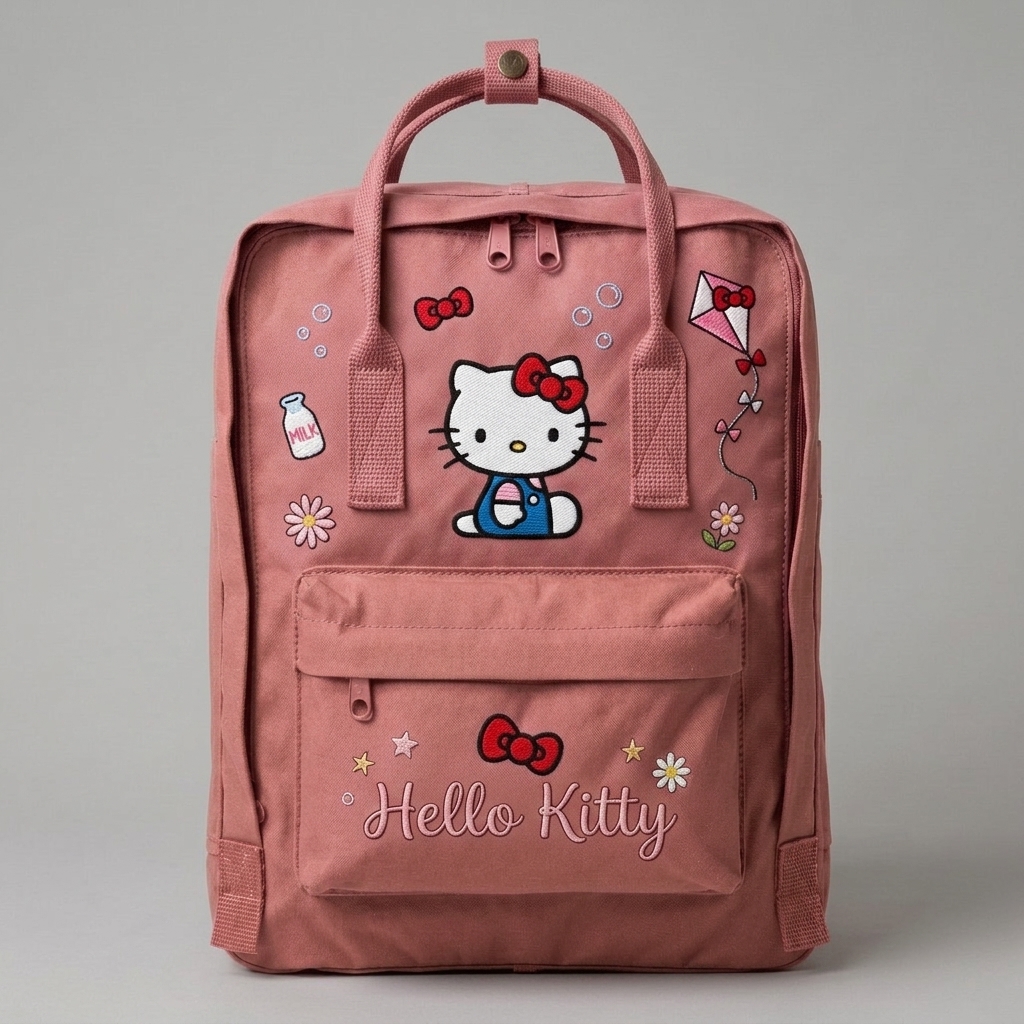 Hello Kitty Fjallraven Kanken Hand-Embroidered Backpack - Image 4
